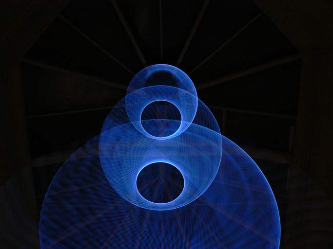 luminescent EL-wire moving in waves