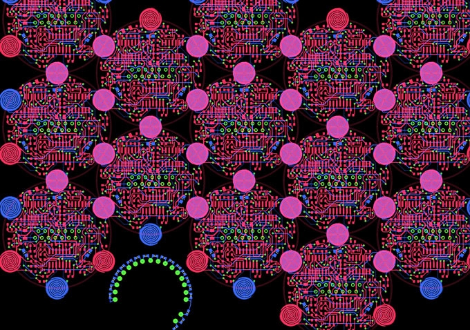 luminescent EL-wire moving in waves